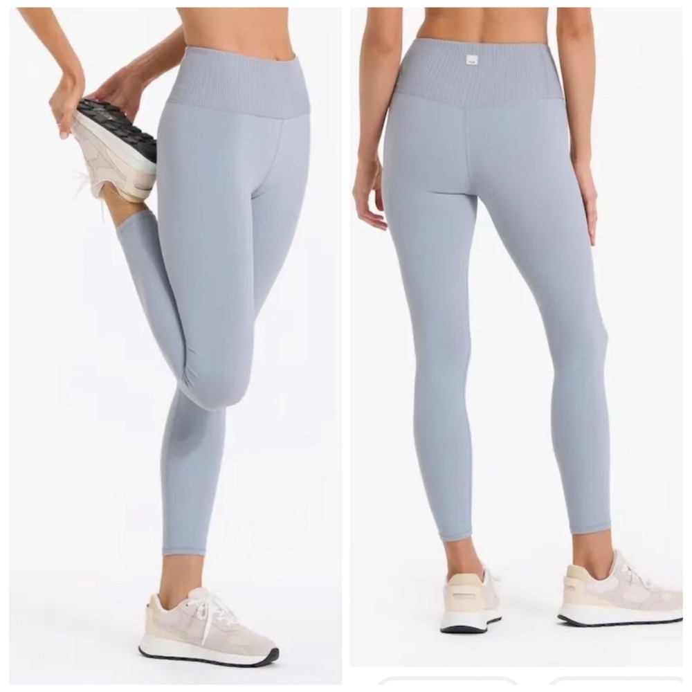 Vuori Rib Studio Legging Light Cloud Blue High Rise Yoga Pants XS NWOT